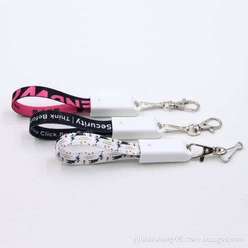 Customized 3in1 Cable Usb Lanyard Cable Fast Charging 2A Keychain Charger Cable